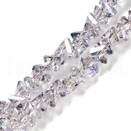 Electroplate Transparent Glass Beads Strands EGLA-P052-02A-PL04-1