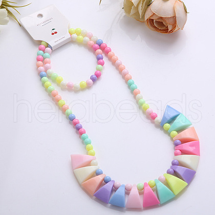 Plastic Beaded Necklaces & Beaded Bracelets WG32877-12-1