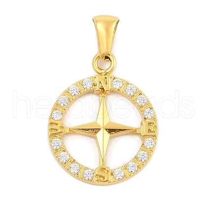 Ion Plating(IP) 304 Stainless Steel Micro Pave Cubic Zirconia Pendants STAS-D112-03G-01-1