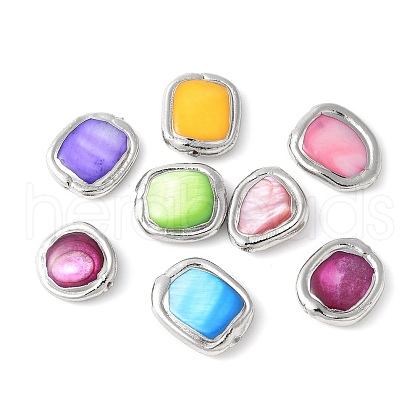 Electroplated Natural Shell Beads KK-P305-05P-1