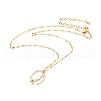 Colorful Cubic Zirconia Constellation Pendant Necklace NJEW-H166-01D-1