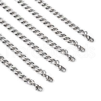 Stainless Steel Curb Chain Necklaces for Men Women NJEW-TAC0001-018-1