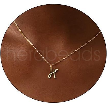 Fashionable Brass Letter Heart Pendant Necklaces for Women FS-WGD0E1D-08-1
