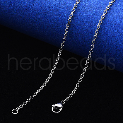 Non-Tarnish 304 Stainless Steel Cable Chain Necklace NJEW-S420-007A-P-1