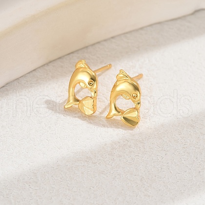 Fashionable Brass Stud Earrings YN8845-1-1