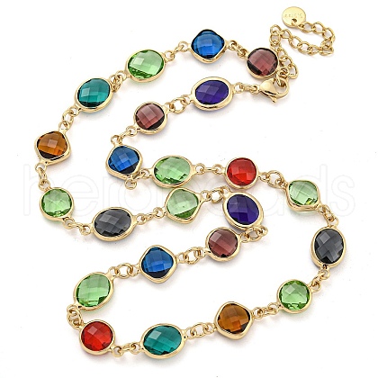 Glass Necklace NJEW-C047-01D-KCG-1