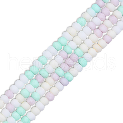 Opaque Spray Painted Glass Bead Strands GLAA-N047-07-04-1