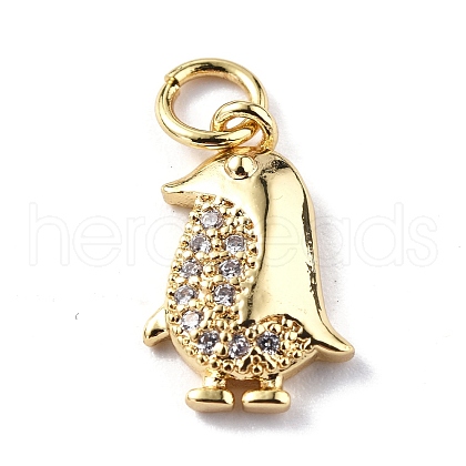 Brass Micro Pave Cubic Zirconia Charms ZIRC-F131-21G-1