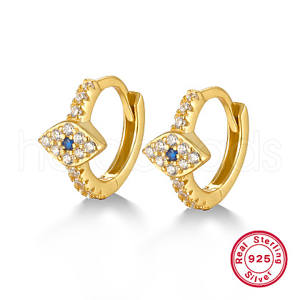S925 Silver Devil Eye Earrings with Blue Zirconia NJ3923-1-1