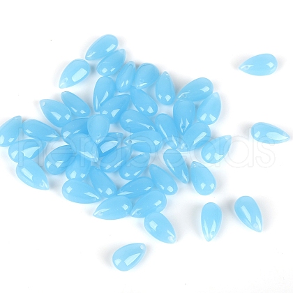 5Pcs Transparent Glass Beads GLAA-PW0001-25L-1