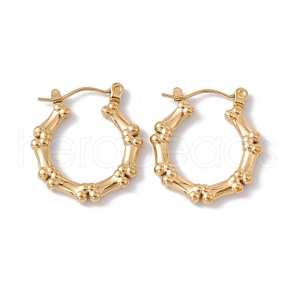Ion Plating(IP) 304 Stainless Steel Dog Bone Wrap Hoop Earrings for Women EJEW-E199-05G-1