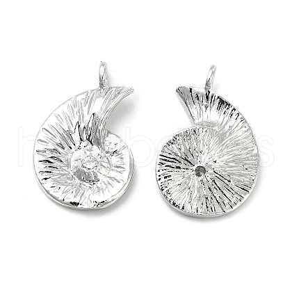 Brass Micro Pave Clear Cubic Zirconia Pendants KK-G447-09P-1