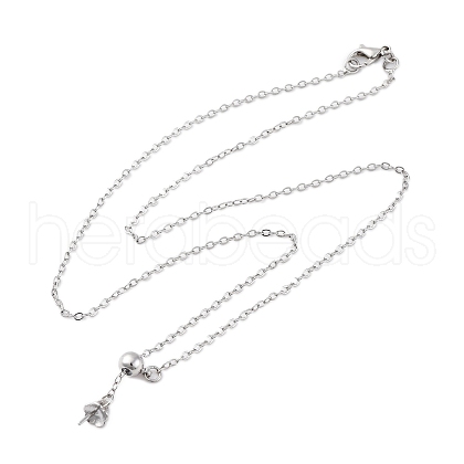 Brass Cable Chain Necklaces for Women NJEW-D302-58P-1