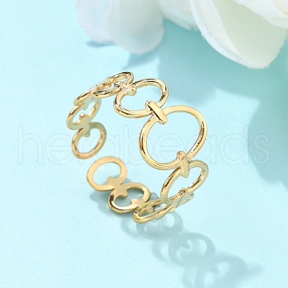 Ion Plating(IP) Adjustable 304 Stainless Steel Finger Rings RJEW-L102-05G-1