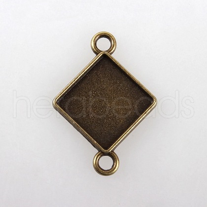 Vintage Tibetan Alloy Rhombus Cabochon Connector Bezel Settings TIBE-M016-03AB-NF-1