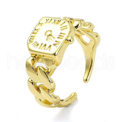 Brass Open Cuff Rings RJEW-B051-26G-1