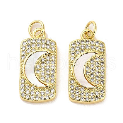 Brass Micro Pave Cubic Clear Zirconia Pendants KK-K365-26G-1