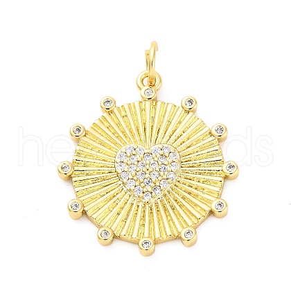 Brass Micro Pave Cubic Zirconia Pendants KK-D325-61G-02-1