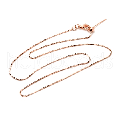 1mm Rack Plating Brass Box Chain Adjustable Slider Necklaces for Women Men MAK-L044-56RG-1