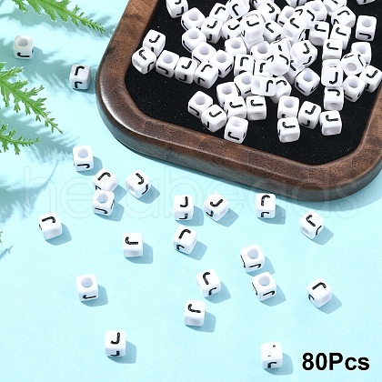 Acrylic Horizontal Hole Letter Beads OACR-YW0002-08J-1
