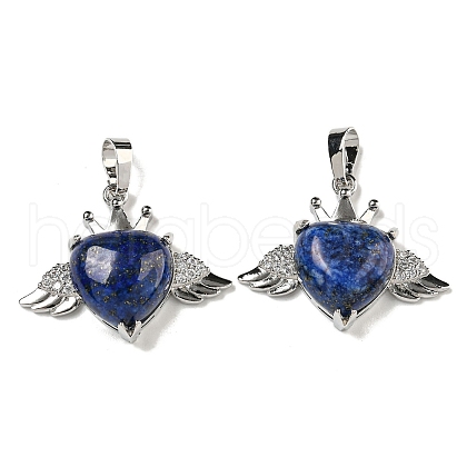 Dyed Natural Lapis Lazuli with Clear Cubic Zirconia Pendants G-G133-02P-20-1