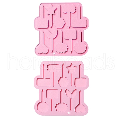 2Pcs DIY Cake Topper Food Grade Silicone Molds DIY-CJ0002-14-1