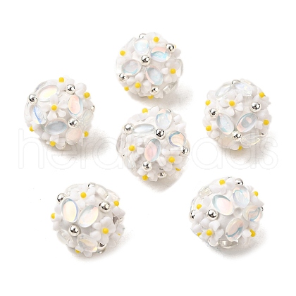 Handmade Polymer Clay Rhinestone Beads FIND-NH0001-15D-1