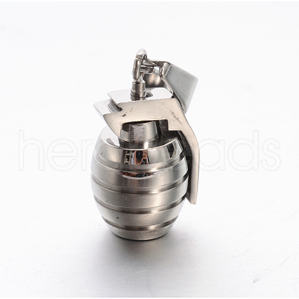 Tarnish Resistant 304 Stainless Steel 3D Grenade Mini Pendants STAS-E090-49P-1