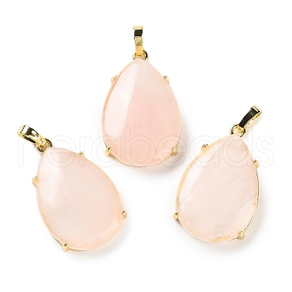 Natural Rose Quartz Pendants G-U002-01G-G-1