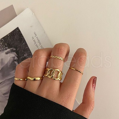 5Pcs Alloy Finger Rings WG8B2E7-01-1