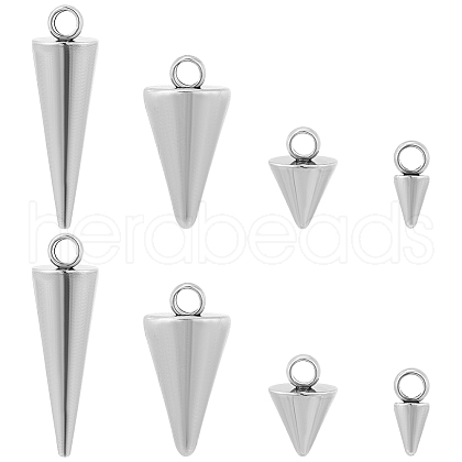 8Pcs 4 Styles 304 Stainless Steel Pendants STAS-LP0001-34-1