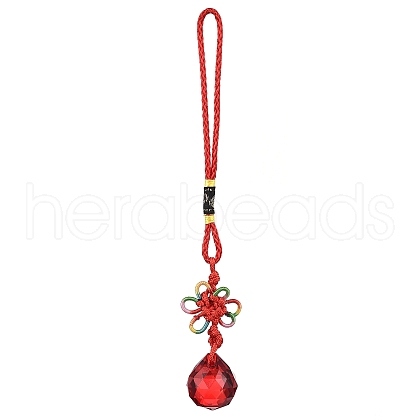 Glass Round Ball Hanging Ornaments HJEW-Z006-01F-1