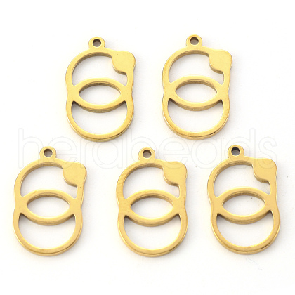 Vacuum Plating 304 Stainless Steel Pendants STAS-N092-77G-1