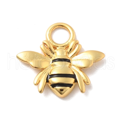 925 Sterling Sliver Black Enamel Bees Charms STER-Z012-05G-1