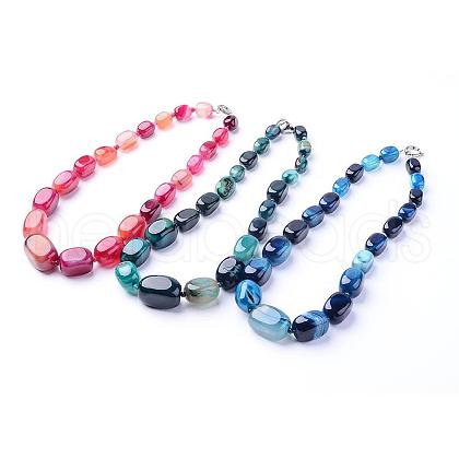 Gemstone Graduated Beaded Necklaces NIEW-F118-B-1