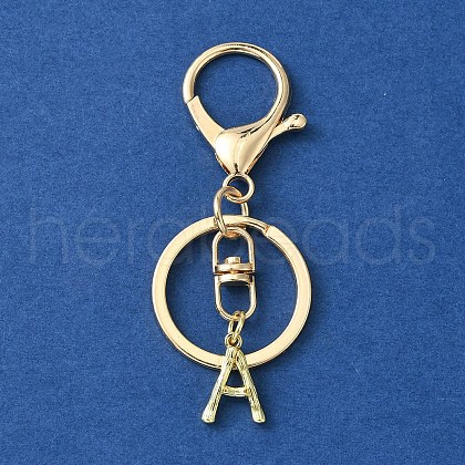 Alloy Initial Letter Charm Keychains KEYC-YW00006-01-1