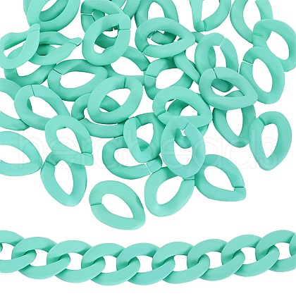 SUNNYCLUE 60Pcs Opaque Spray Painted Acrylic Linking Rings OACR-SC0001-54-1