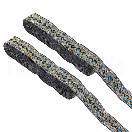 GOMAKERER 2 Rolls Ethnic Style Polyester Ribbon OCOR-GO0001-30A-1