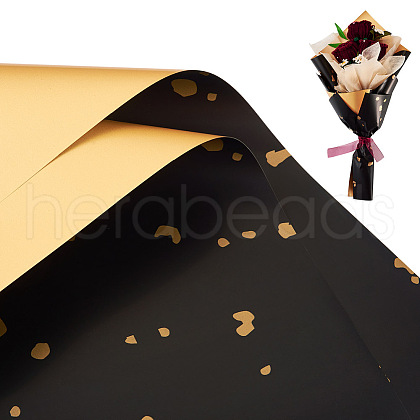 20 Sheets Plastic Gold Foil Flower Bouquets Wrapping Packaging DIY-TAC0025-13B-1