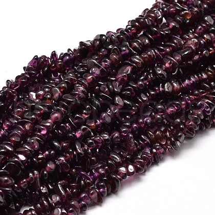 Natural Garnet Chip Beads Strands X-G-E271-98-1