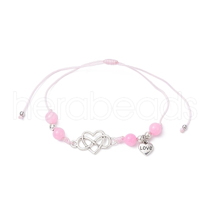 Natural Dyed White Jade Braided Bead Bracelets BJEW-JB09823-05-1