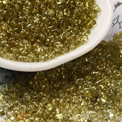 Spray Painted Glass Seed Beads SEED-F005-02A-03-1