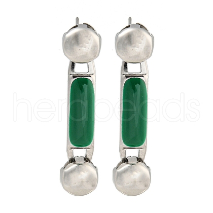 304 Stainless Steel Enamel Stud Earrings EJEW-S229-15P-08-1