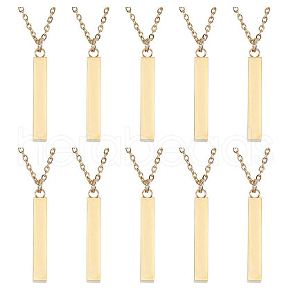 CHGCRAFT 10Pcs Brass Coated Iron Pendant Necklace NJEW-CA0001-17G-1