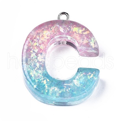 Transparent Epoxy Resin Pendants CRES-S364-002C-1