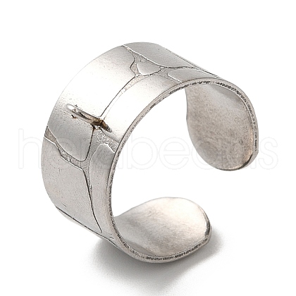 Non-Tarnish 304 Stainless Steel Open Cuff Ring Components STAS-C079-04P-1