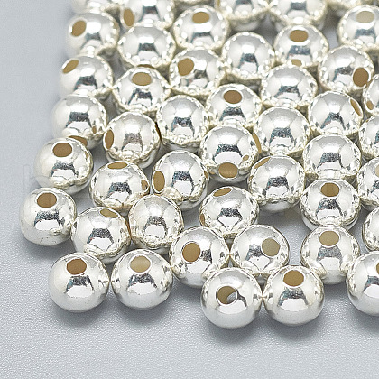925 Sterling Silver Beads STER-T002-238S-9mm-1