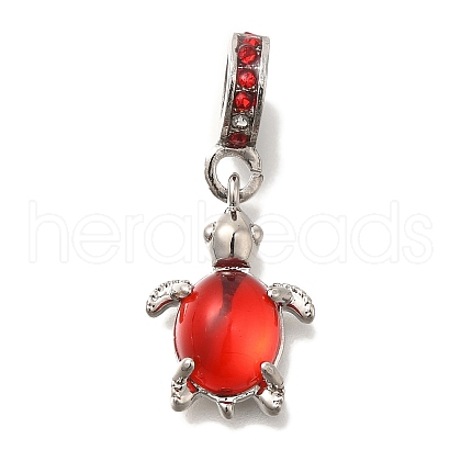 Rack Plating Alloy Rhinestone European Dangle Charms FIND-H005-45P-07-1