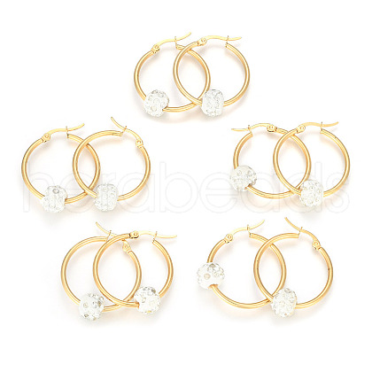 304 Stainless Steel Hoop Earrings EJEW-P096-079-1