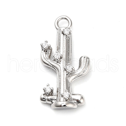 Brass Micro Pave Cubic Zirconia Pendants KK-L229-066P-1